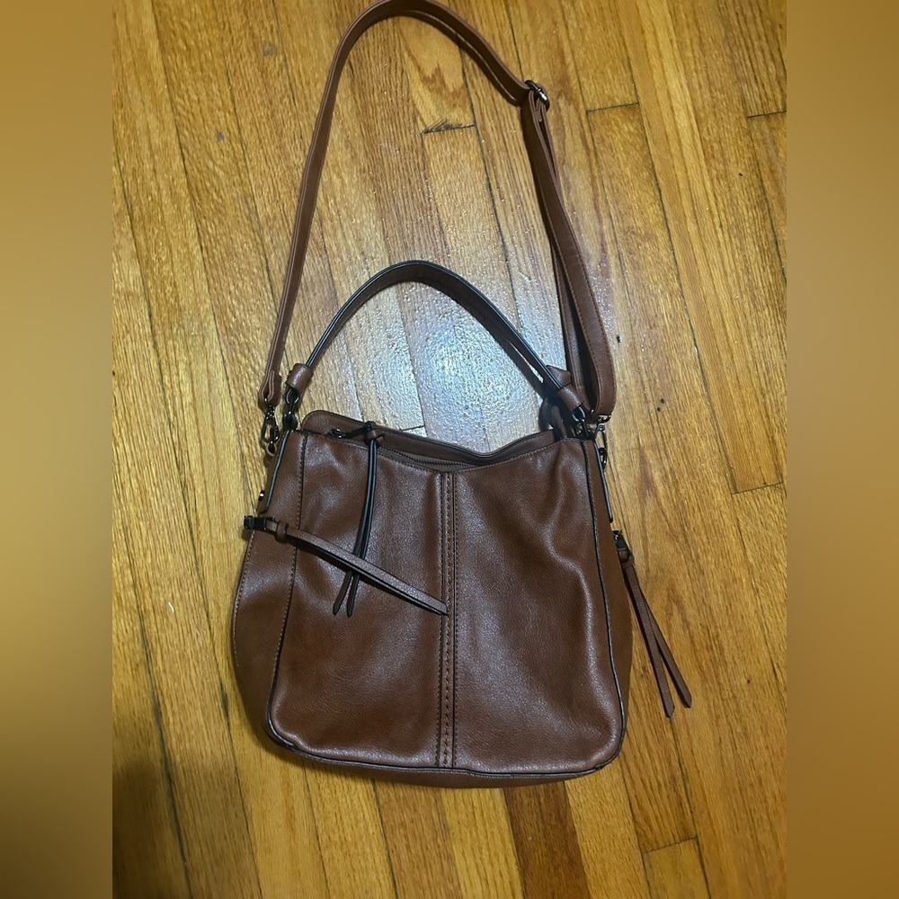 Realer Hobo‎ Shoulder Bag Purse Vegan Leather Camel Brown Everyday Wear Casual